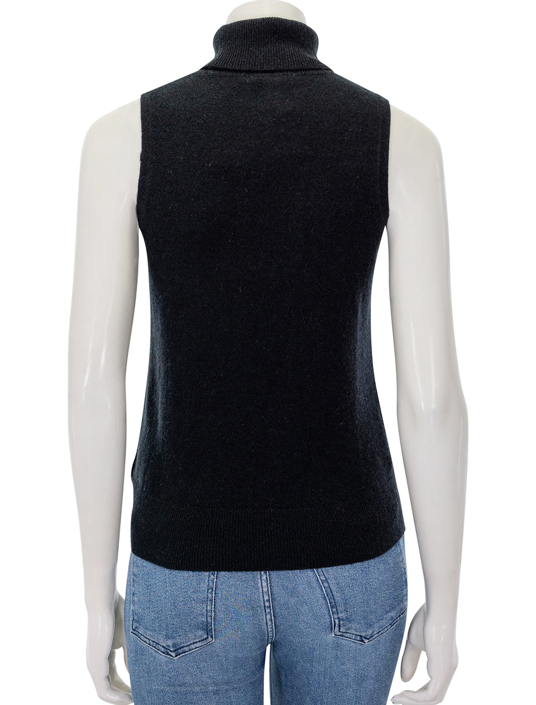 Back view of Splendid's tori cashmere turtleneck in black.