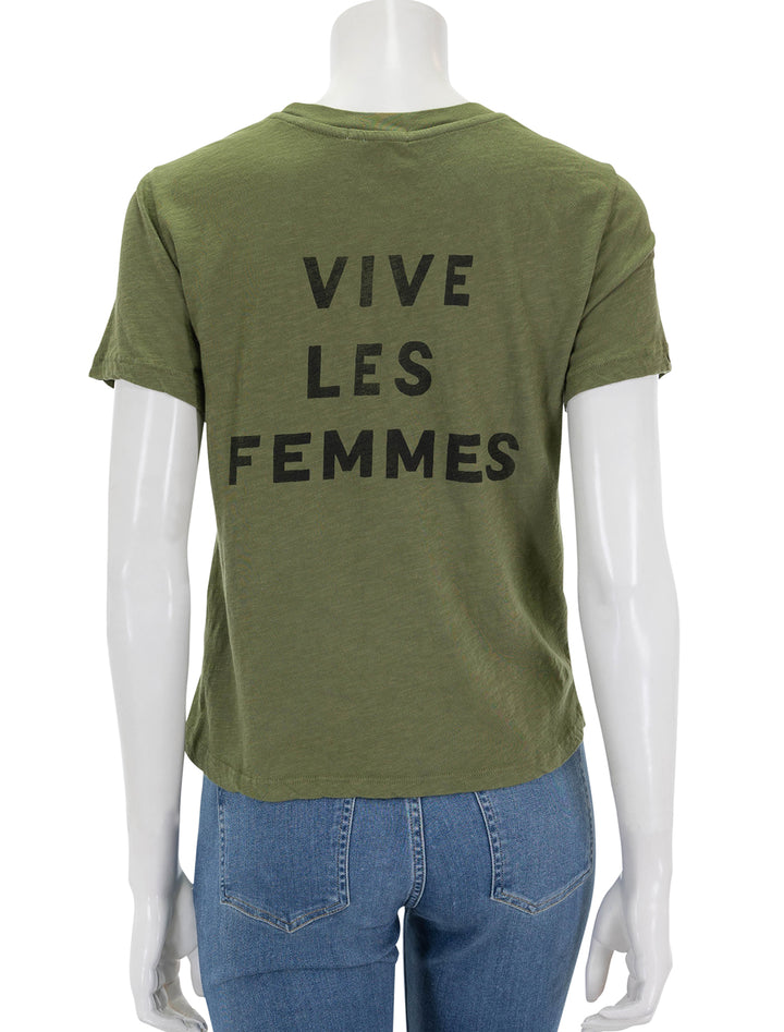 Back view of Sundry's les femmes tee in olive.