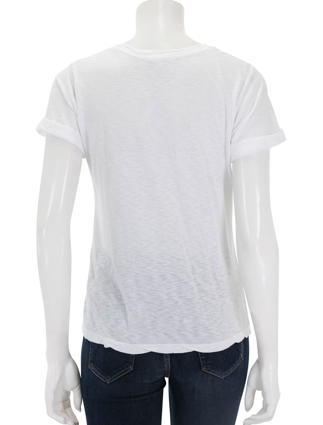 Back view of Sundry's je t'aime tee in optic white.