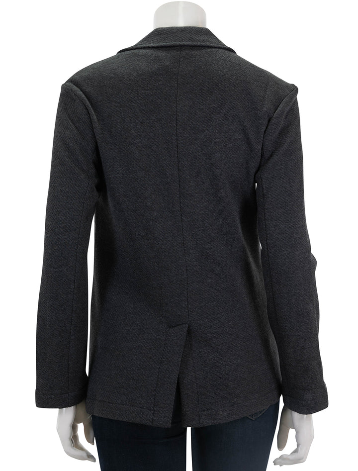 Back view of Faherty's inlet blazer in black sky melange.