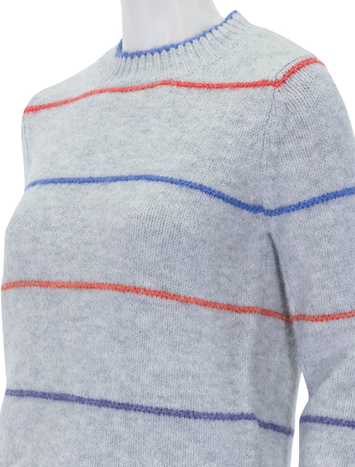 june crew neck sweater in grey and stripes