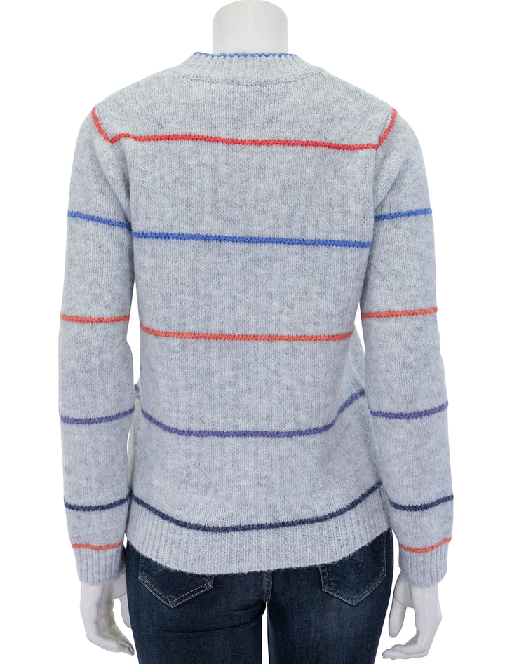 june crew neck sweater in grey and stripes