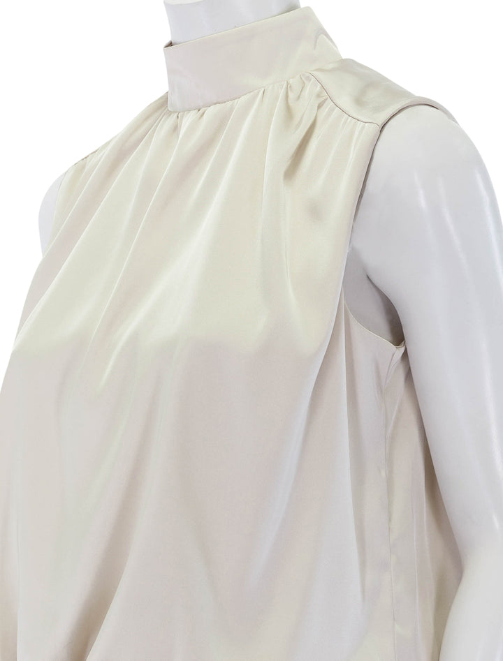 cora sleeveless blouse in cream satin