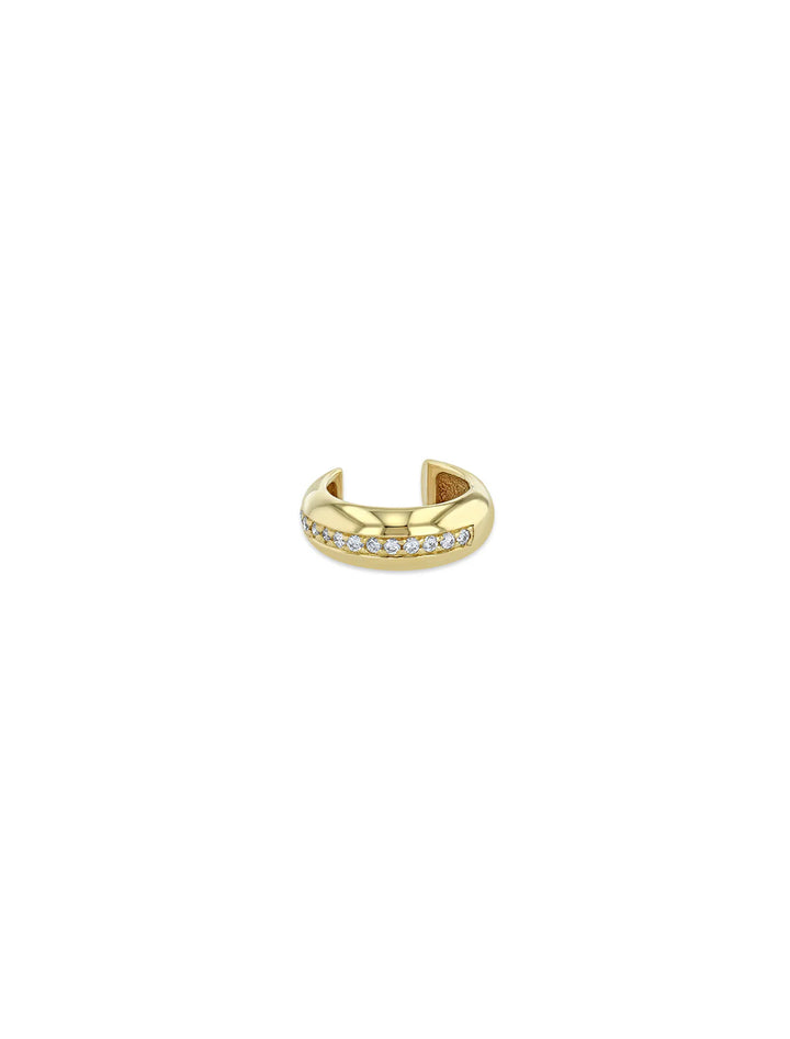 14k pave line chubby ear cuff