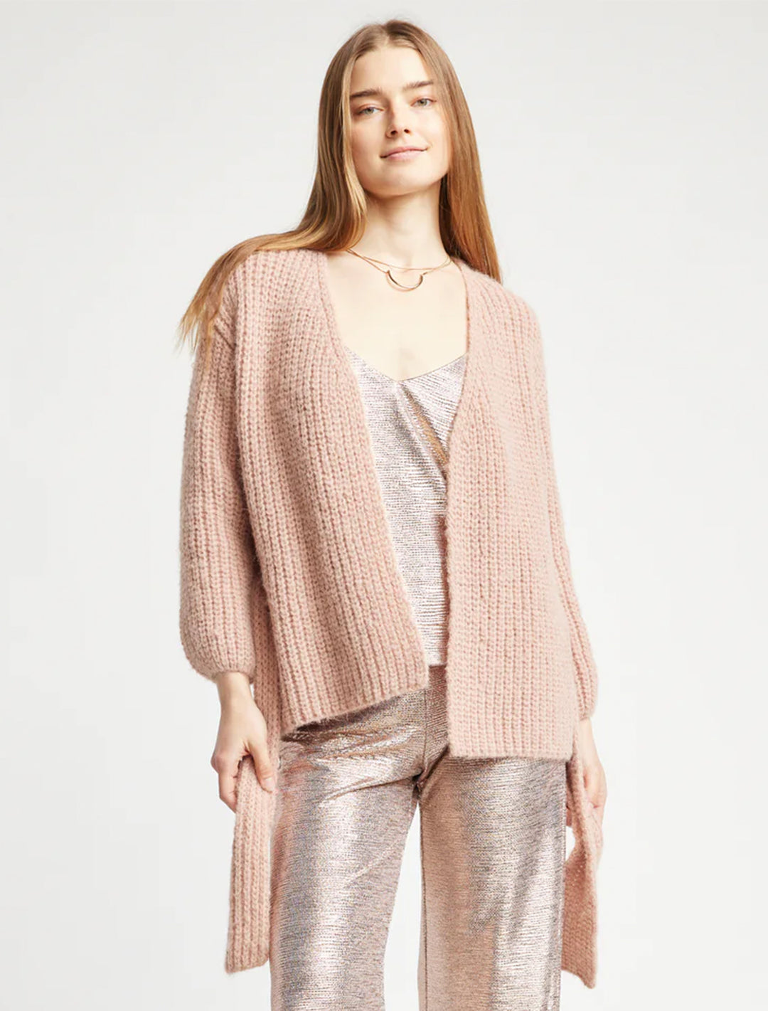 tillie cardigan in peach blush