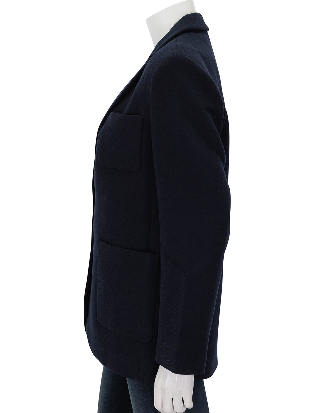 Side view of Anine Bing's kinsley blazer in night sky.