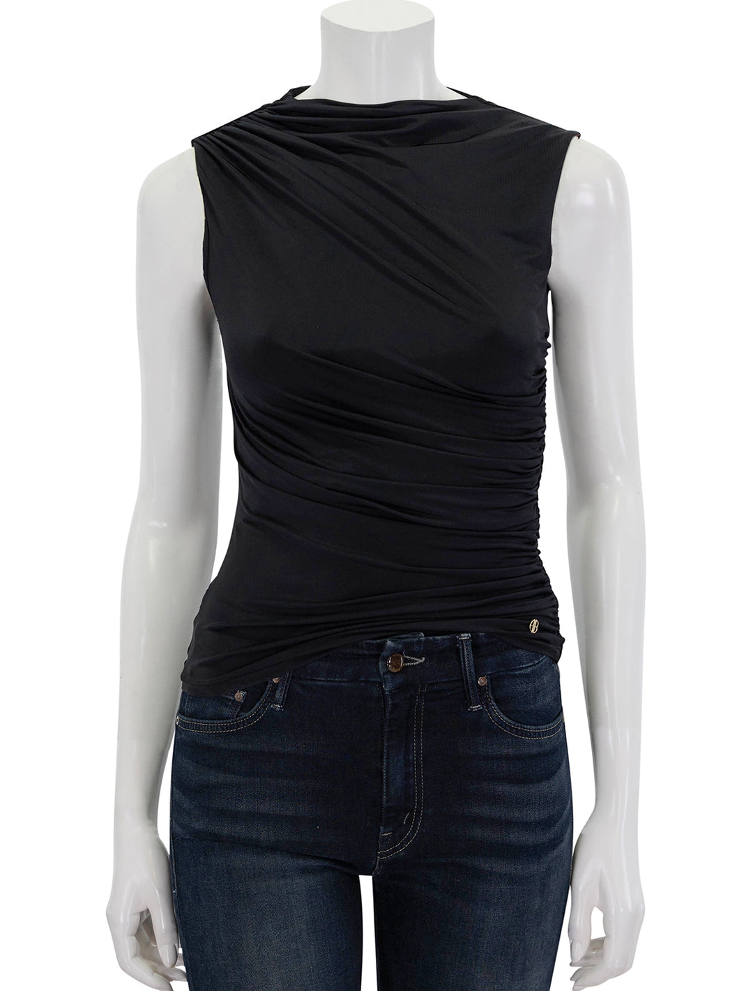 Front view of Anine Bing's lucia top in black.