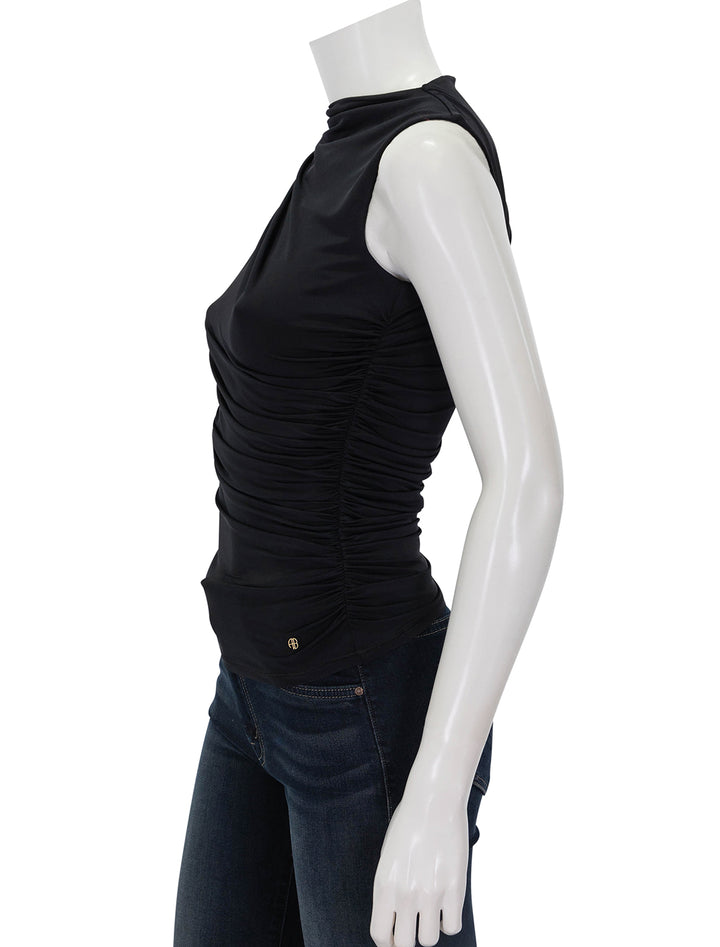 Side view of Anine Bing's lucia top in black.