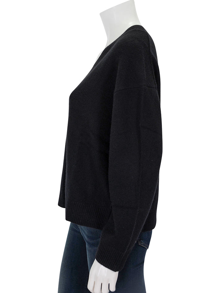 Side view of Anine Bing's lee sweater in black.