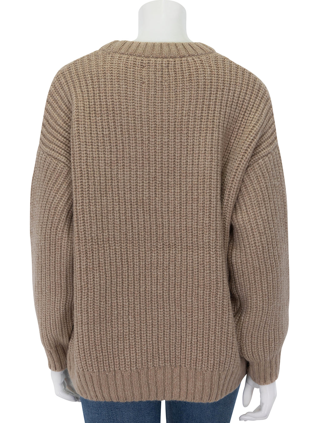 Back view of Anine Bing's sydney crew sweater in camel.