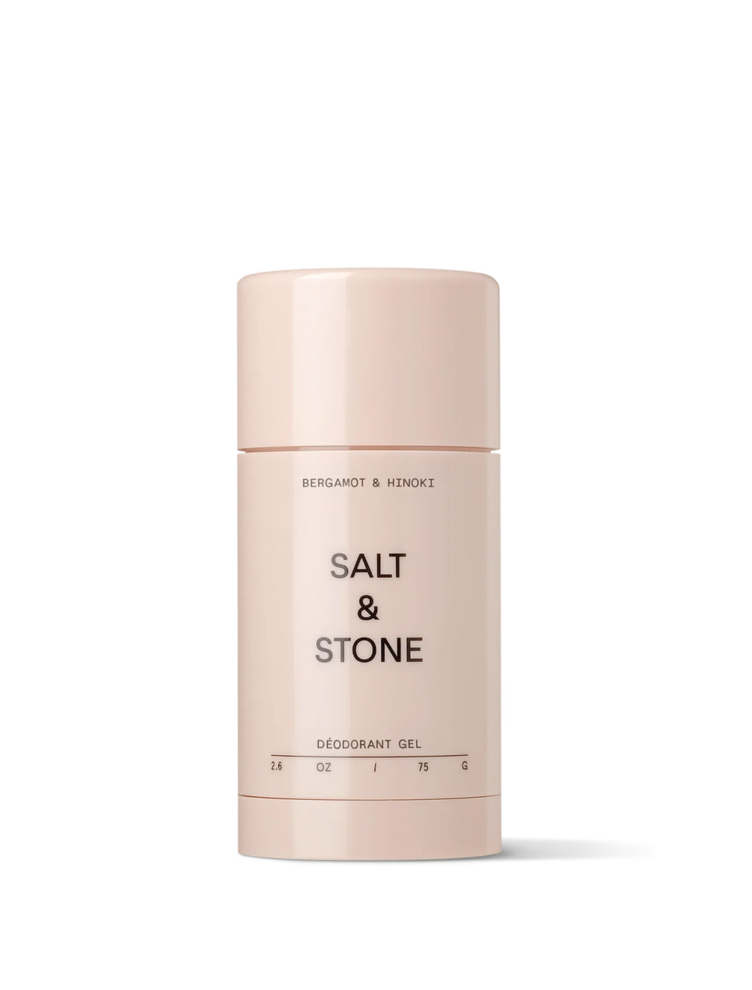 Front view of Salt & Stone's gel deodorant | bergamot & hinoki.