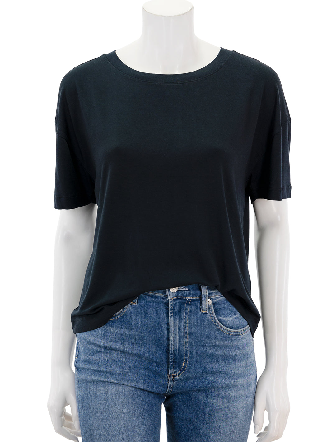 Front view of Eberjey's gisele everyday tshirt in black.