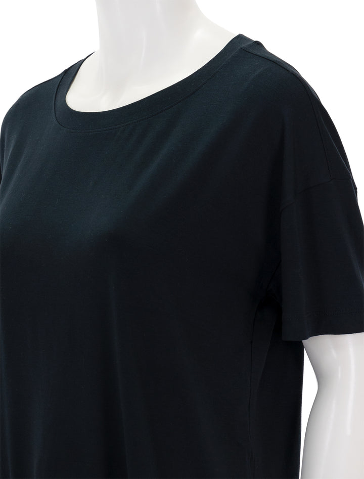 Close-up view of Eberjey's gisele everyday tshirt in black.