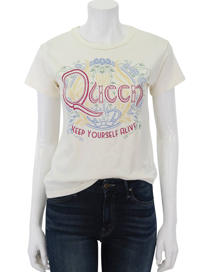 Front view of Daydreamer's queen keep yourself alive reverse gf tee.