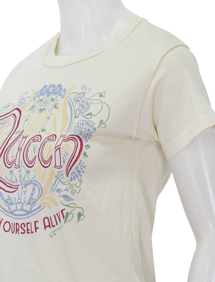 Close-up view of Daydreamer's queen keep yourself alive reverse gf tee.