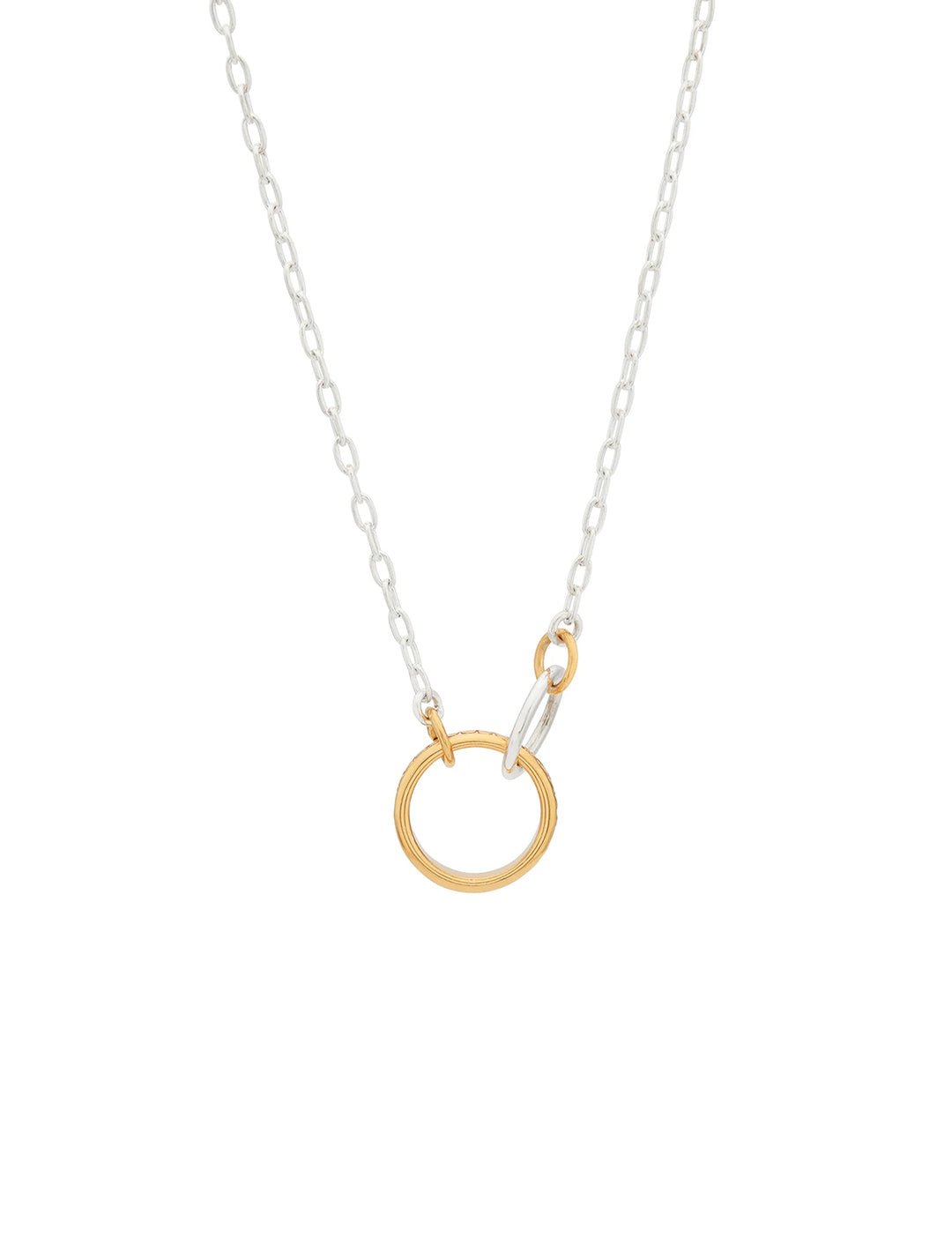 intertwined circles charity necklace in two tone