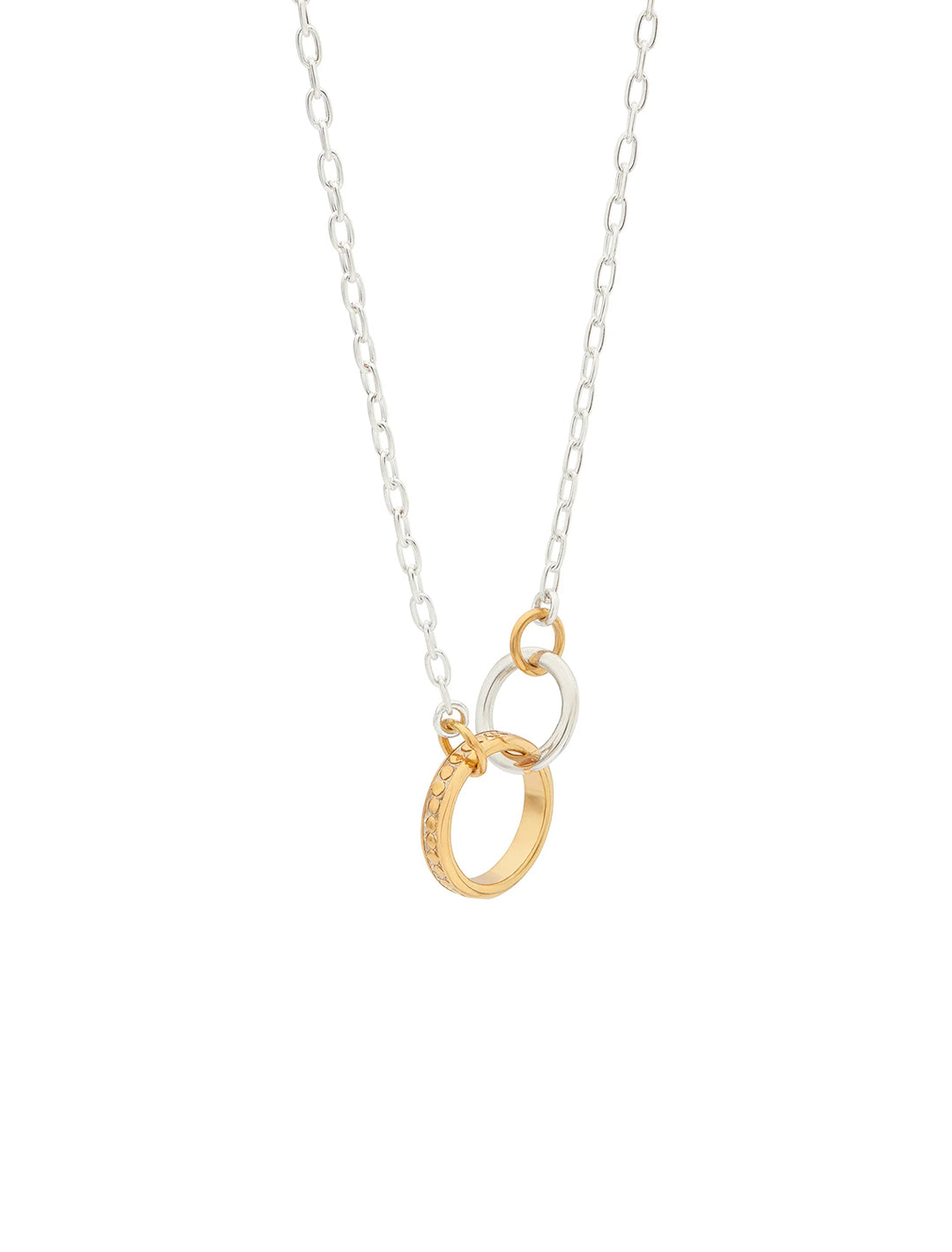 intertwined circles charity necklace in two tone (2)