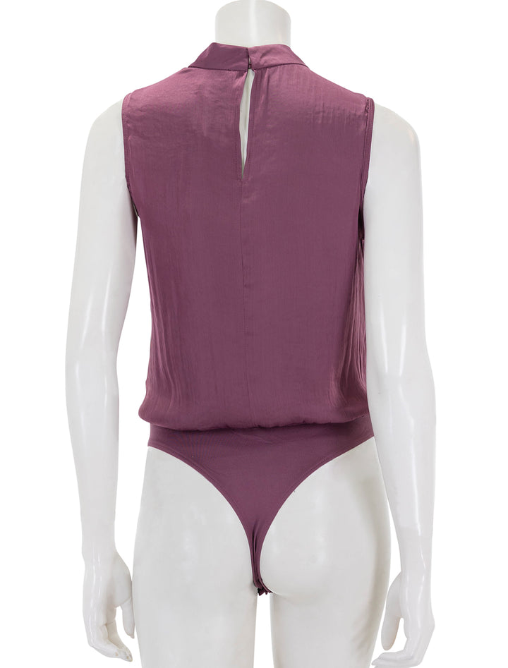 Back view of Steve Madden's Jayde Bodysuit in Deep Purple.