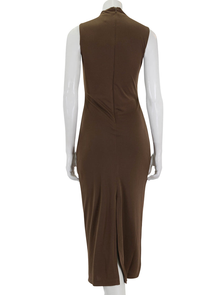 back view of mo dress in coco brown