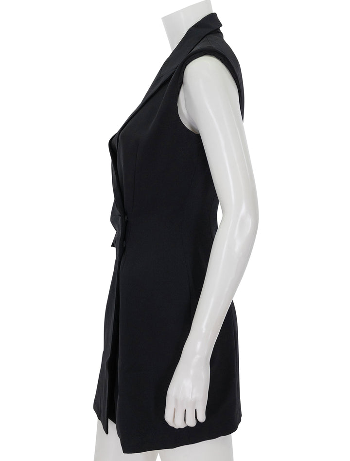 Side view of Steve Madden's tyra dress in black.