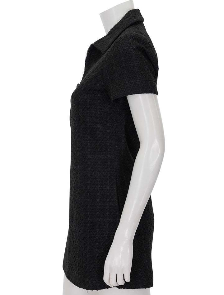 Side view of Steve Madden's coda dress in black.