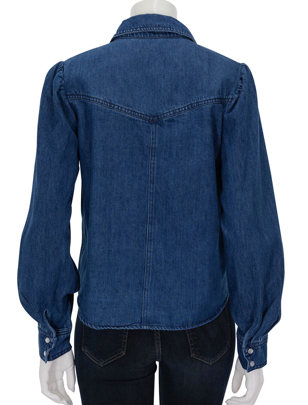 Back view of Steve Madden's Charley Top in Medium Blue.