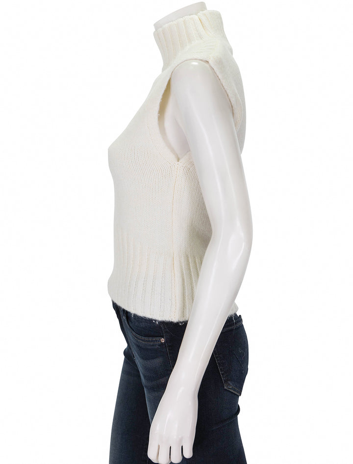 Side view of Steve Madden's serin sweater in cream.