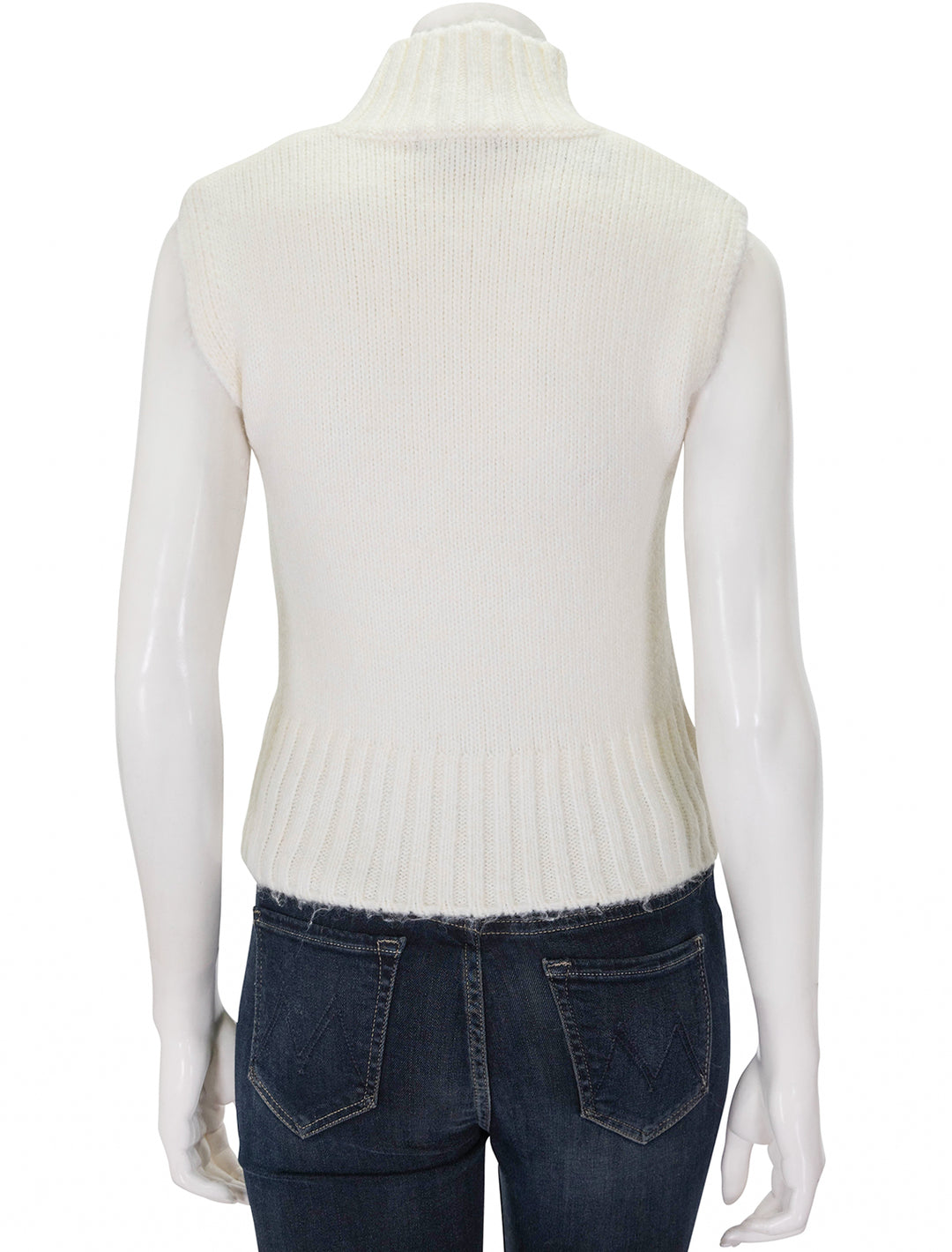 Back view of Steve Madden's serin sweater in cream.