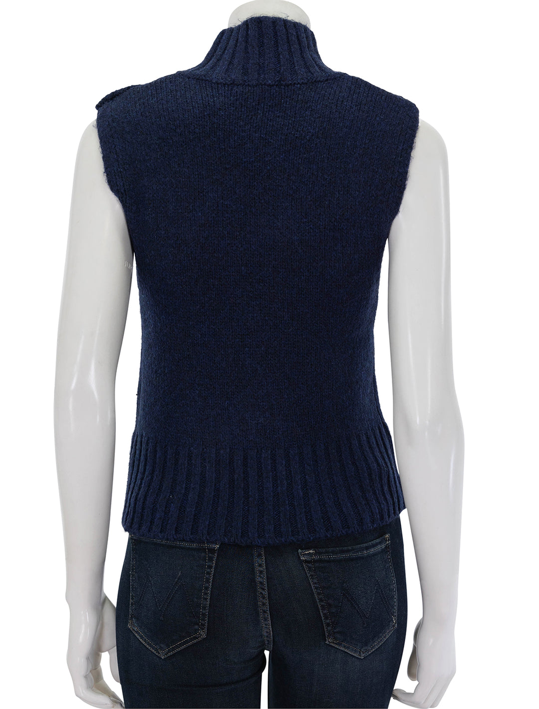 Back view of Steve Madden's serin sweater in midnight.