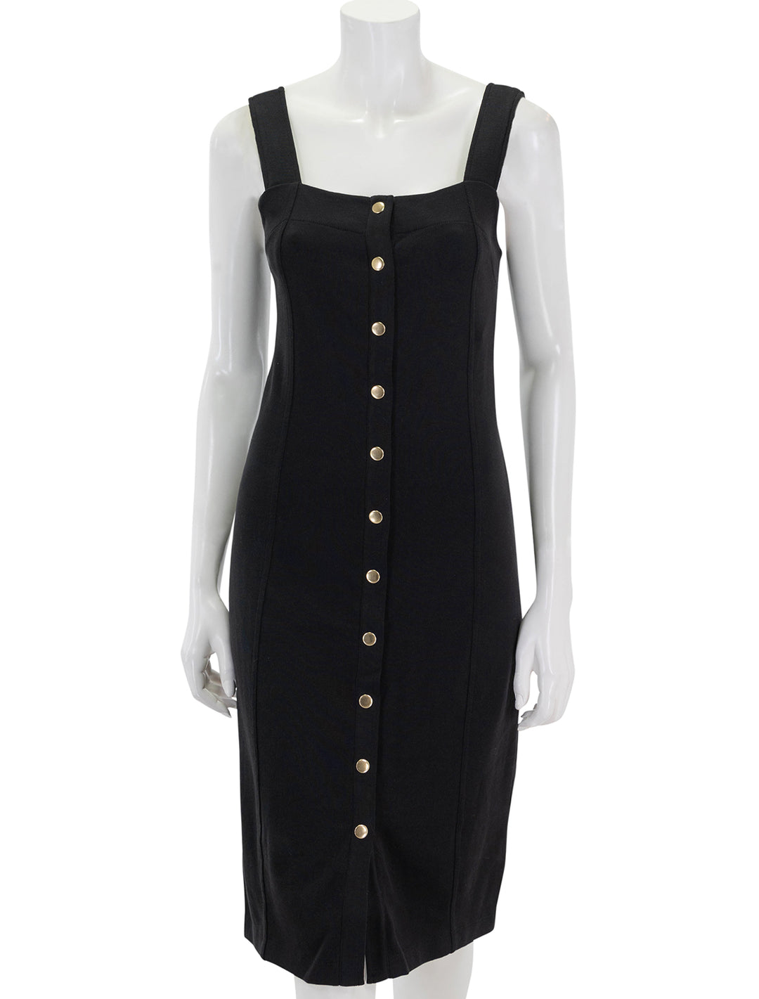 front view of claude dress in jet black