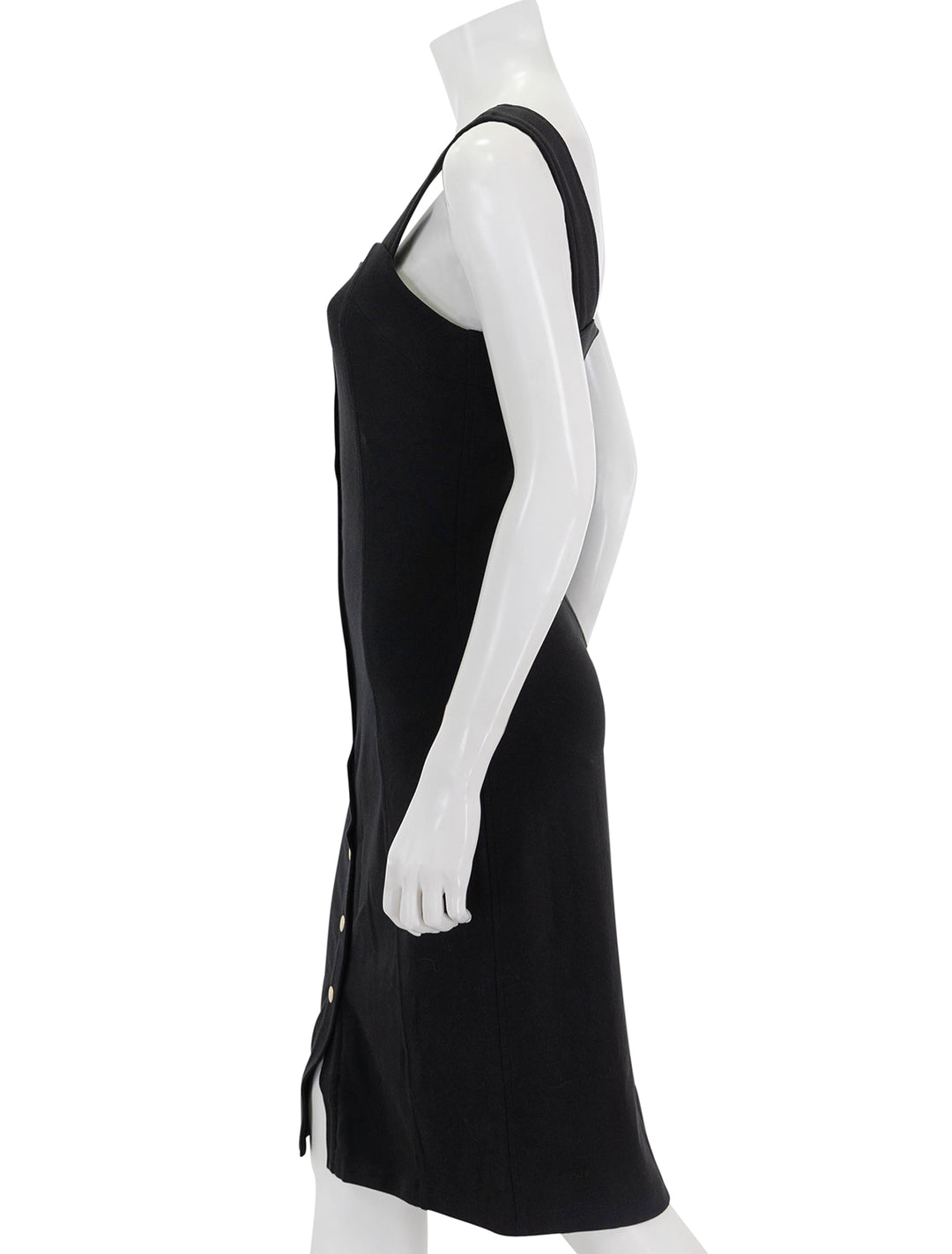 side view of claude dress in jet black