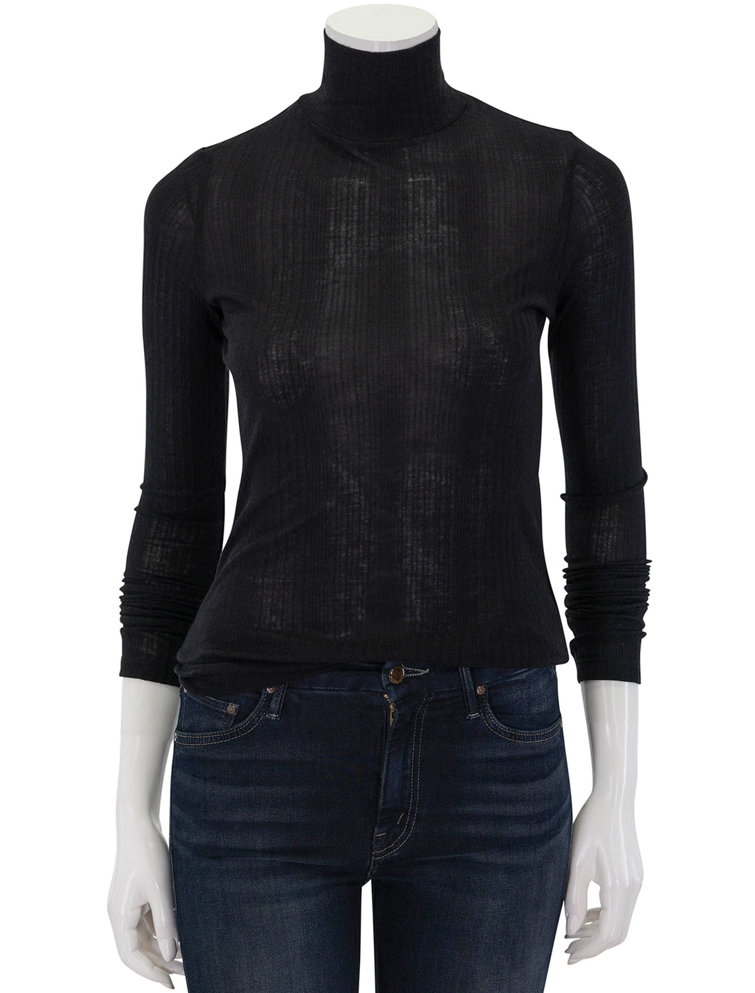 Front view of Nation LTD.'s rene turtleneck in jet black.