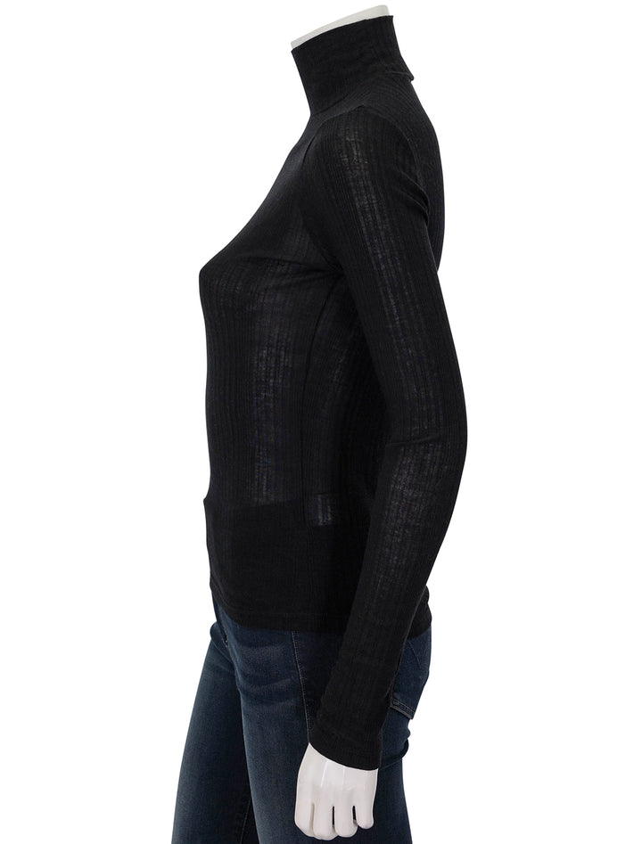 Side view of Nation LTD.'s rene turtleneck in jet black.