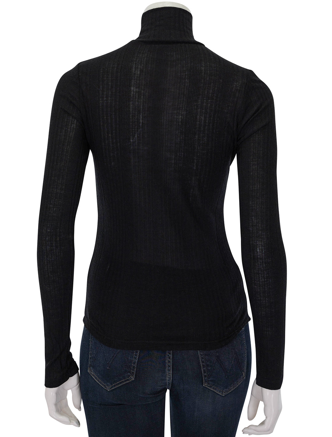 Back view of Nation LTD.'s rene turtleneck in jet black.