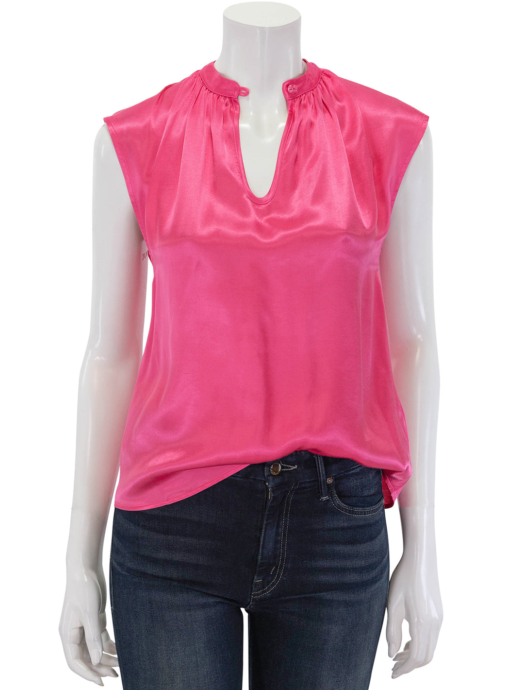 Front view of Nation LTD's jeanne top in pink flambe.