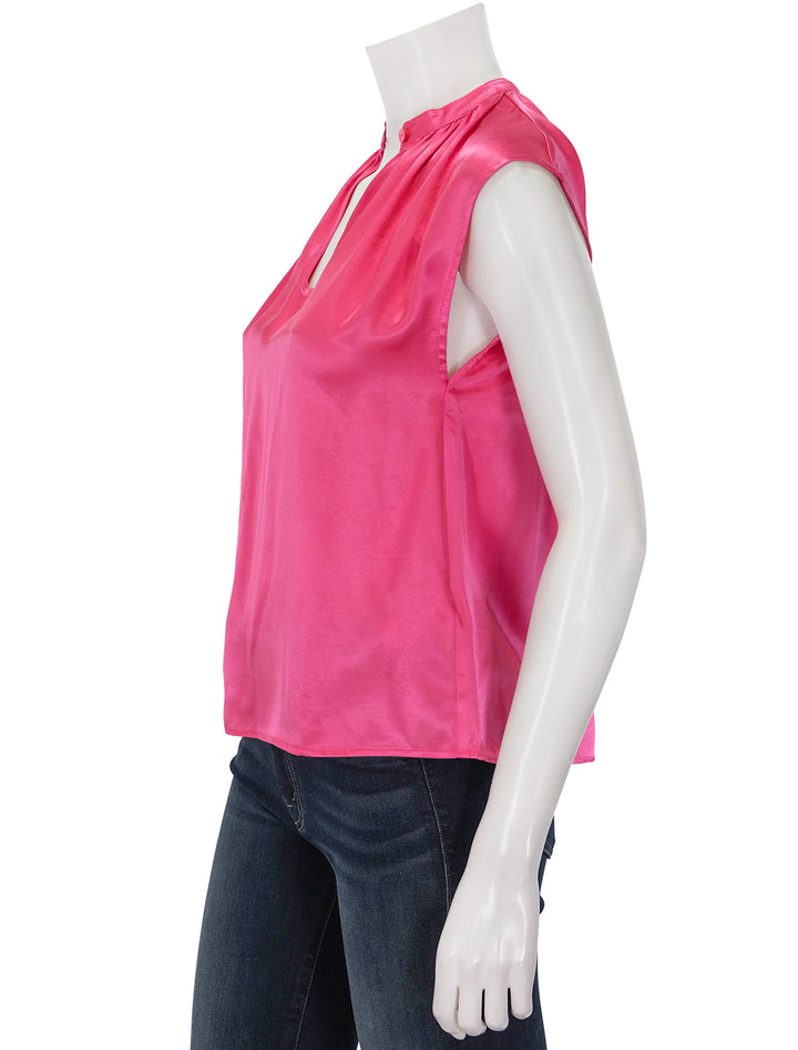 Side view of Nation LTD's jeanne top in pink flambe.