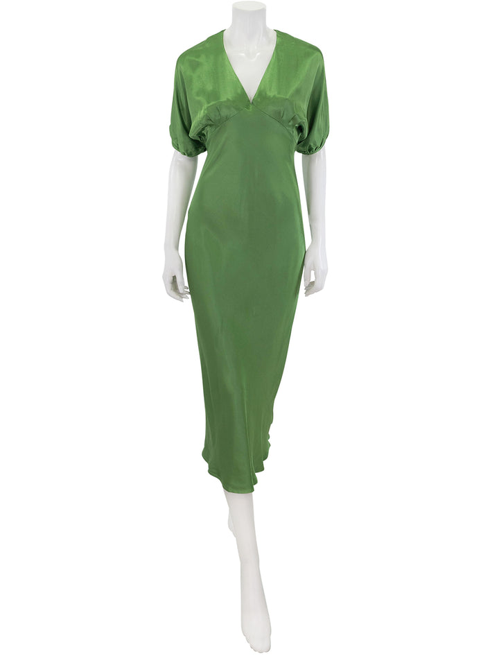 Front view of Nation LTD's lily-rose dress in salon green.