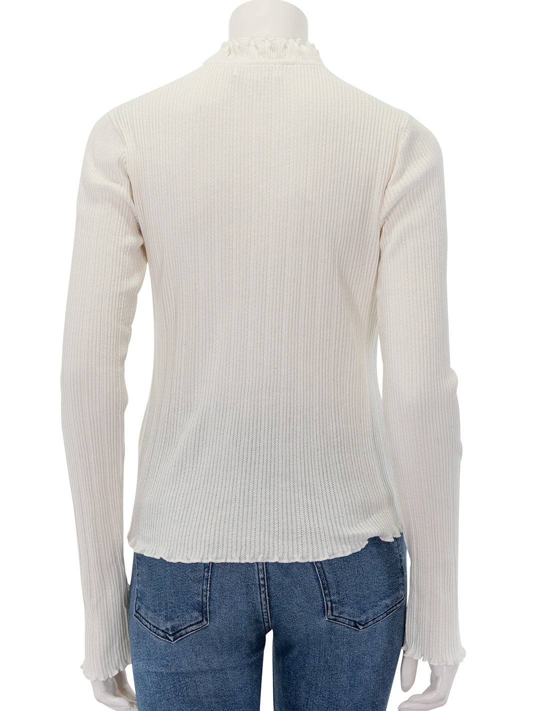 Back view of Nation LTD's gizelle long sleeve top in porcelain.