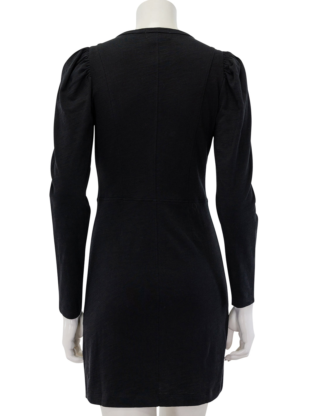 Back view of Nation LTD's rae placket front dress in jet black.