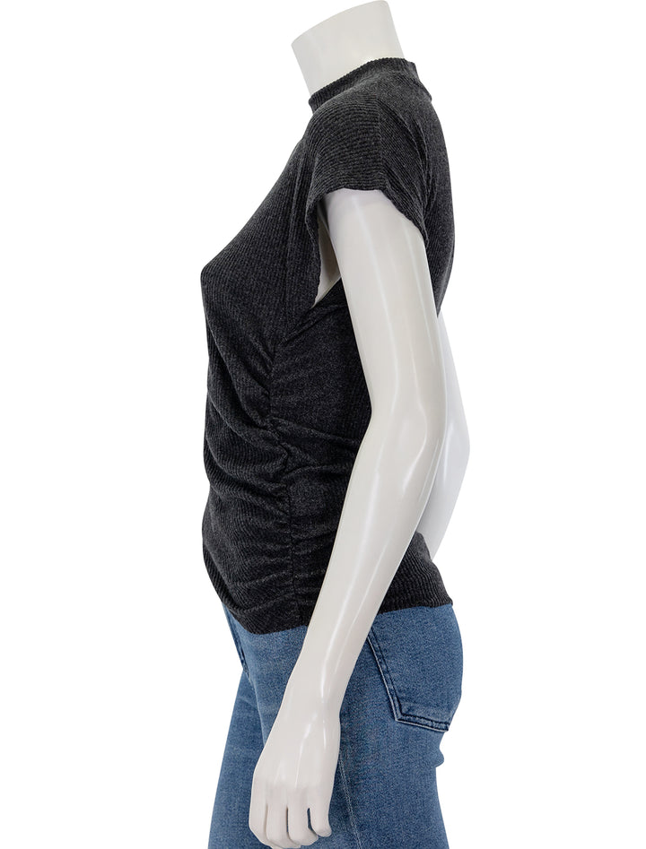 Side view of Nation LTD's khloe top in dark charcoal.