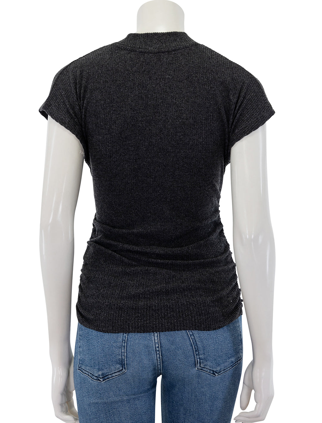 Back view of Nation LTD's khloe top in dark charcoal.