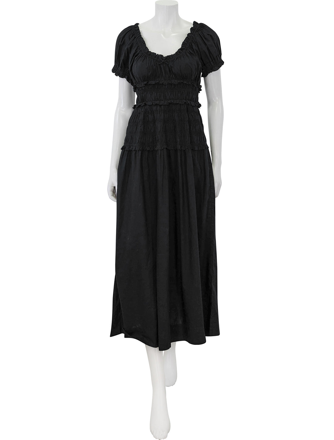 Front view of DOEN's leanne dress in black.