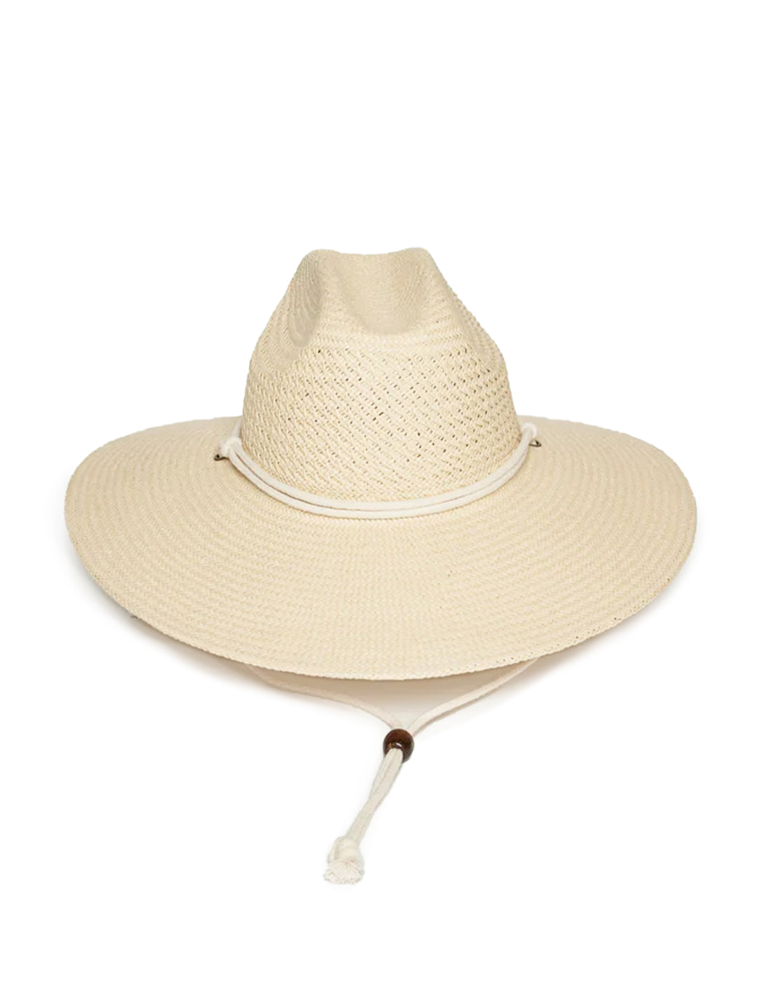 Front view of Hat Attack's packable surfer chinstrap in natural.