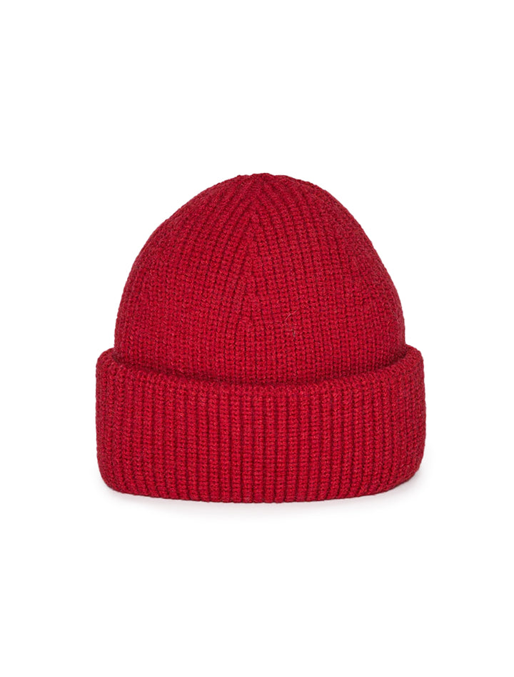 Front view of Hat Attack's major beanie in garnet.