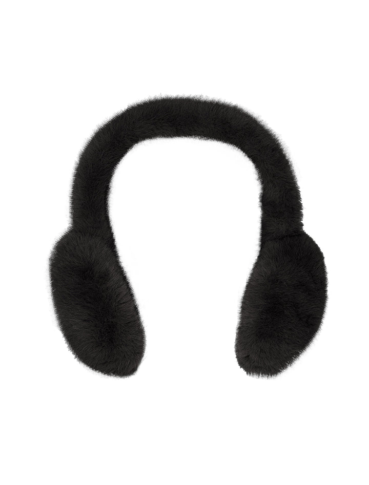 faux ear muffs in black