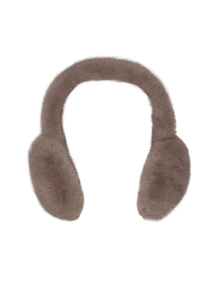 faux ear muffs in taupe