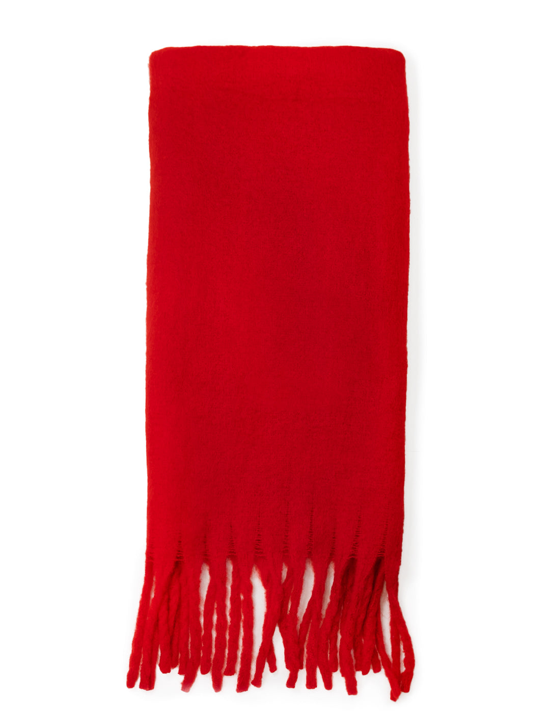 Overhead view of Hat Attack's Chic Oversized Scarf in Red.