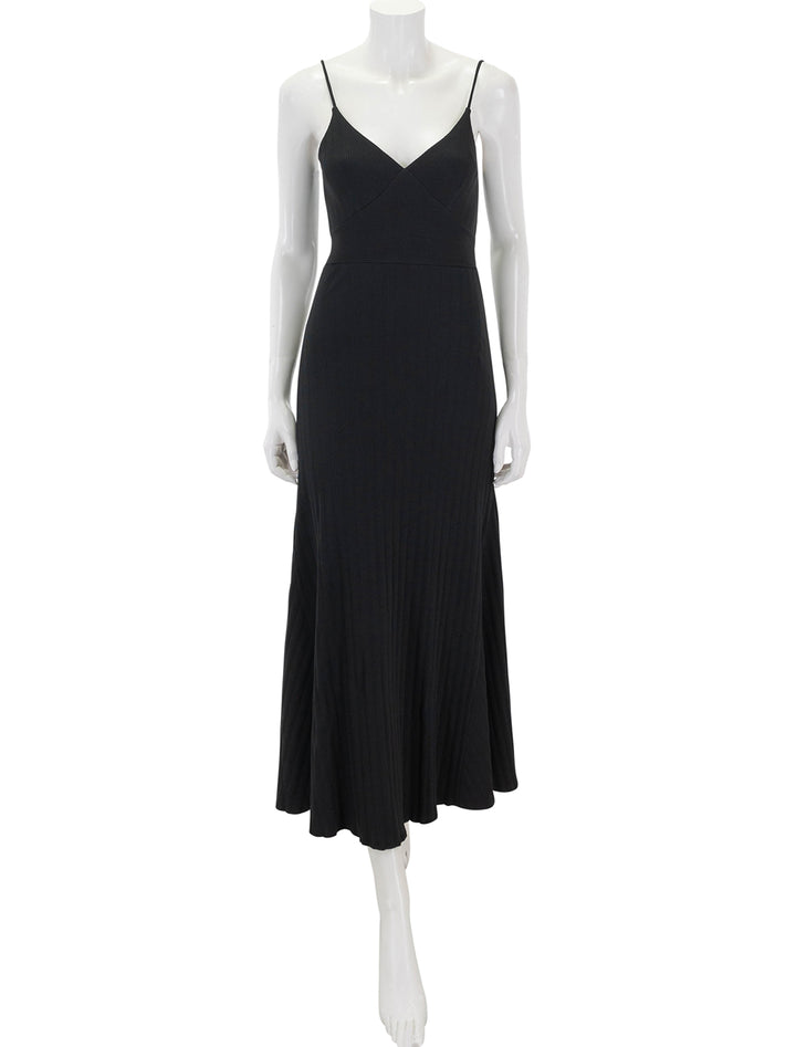 front view of melanie rib tank dress in black