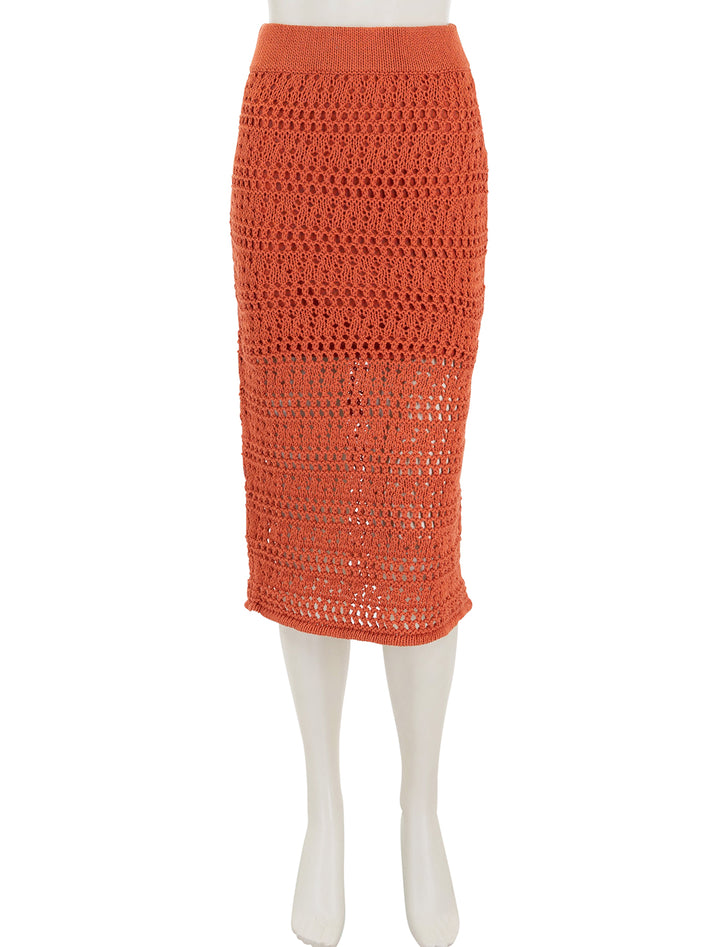 front view of driana crochet skirt in ginger