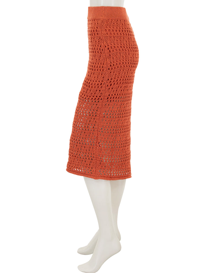 side view of driana crochet skirt in ginger